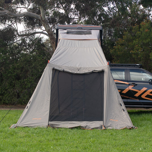 hard shell rooftop tent with annex DOUBLE DEE ROOF TOP TENT ANNEX – DARCHE®